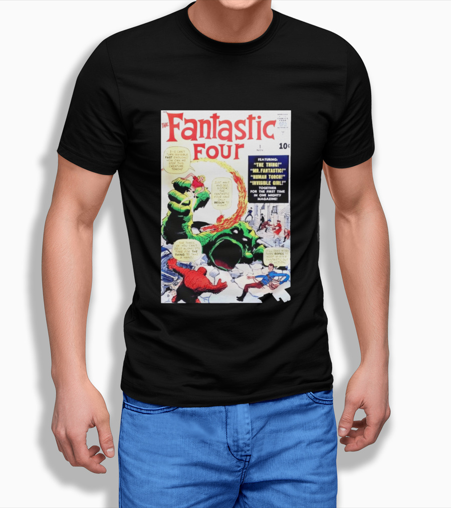 Fantastic Four #1 Nov 1961 Marvel Comics The Thing Mr. Fantastic Human Torch Invisible Girl Classic Cover T-Shirt