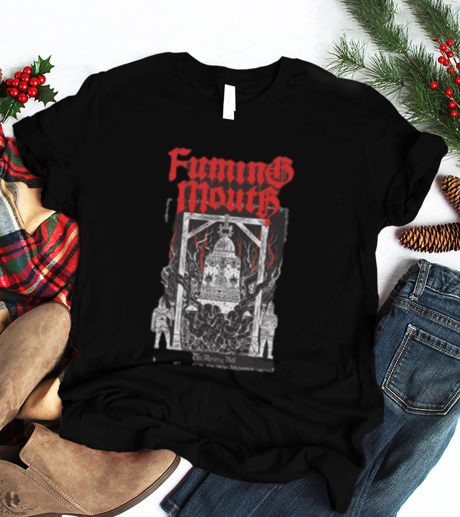 Fuming Mouth Grave Stench Bell Gothic T-Shirt
