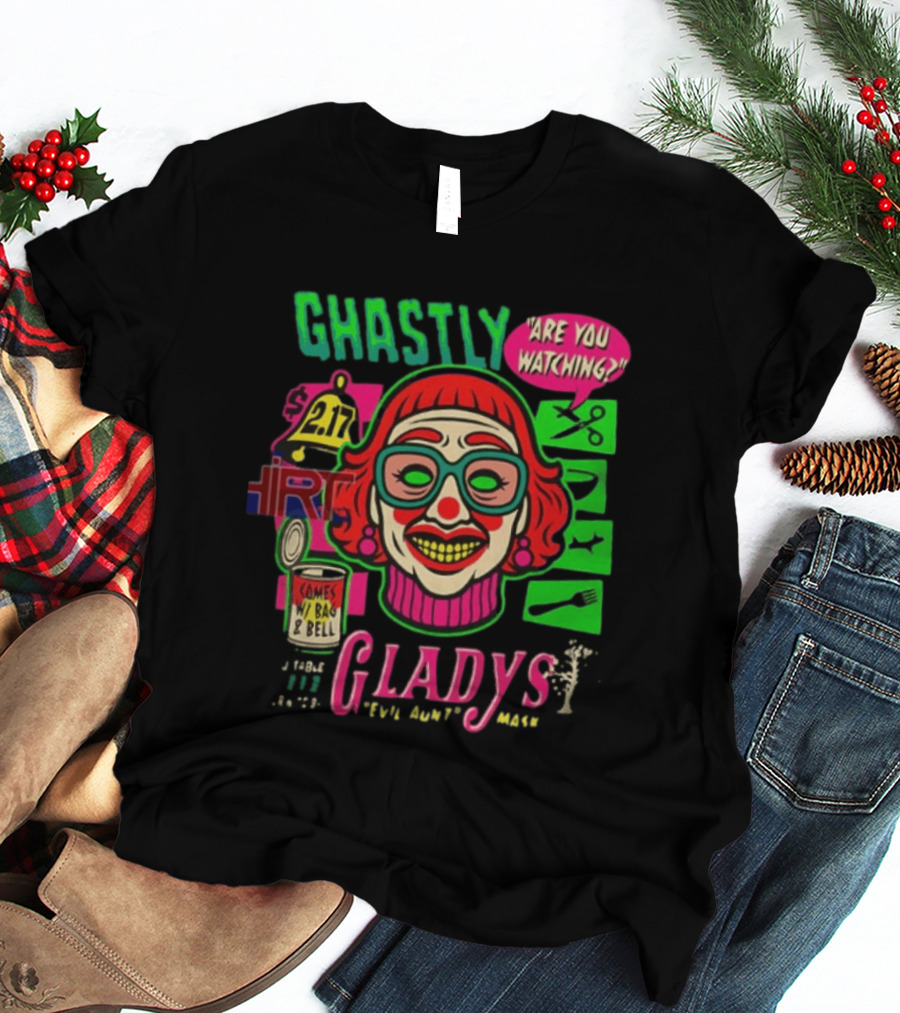Ghastly Gladys Are You Ing Retro Clown Vintage Pop T-Shirt