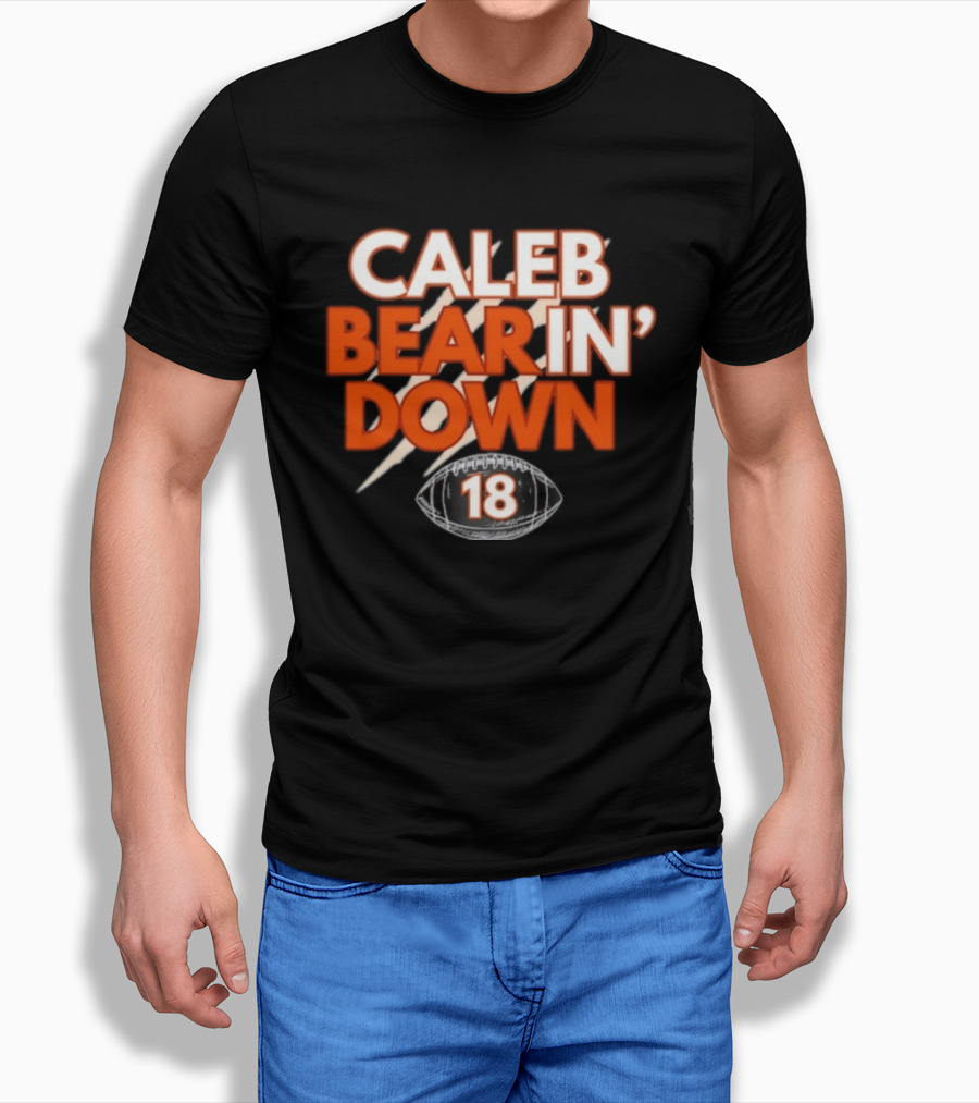 Caleb Bear In Down 18 Football Scratch Marks T-Shirt