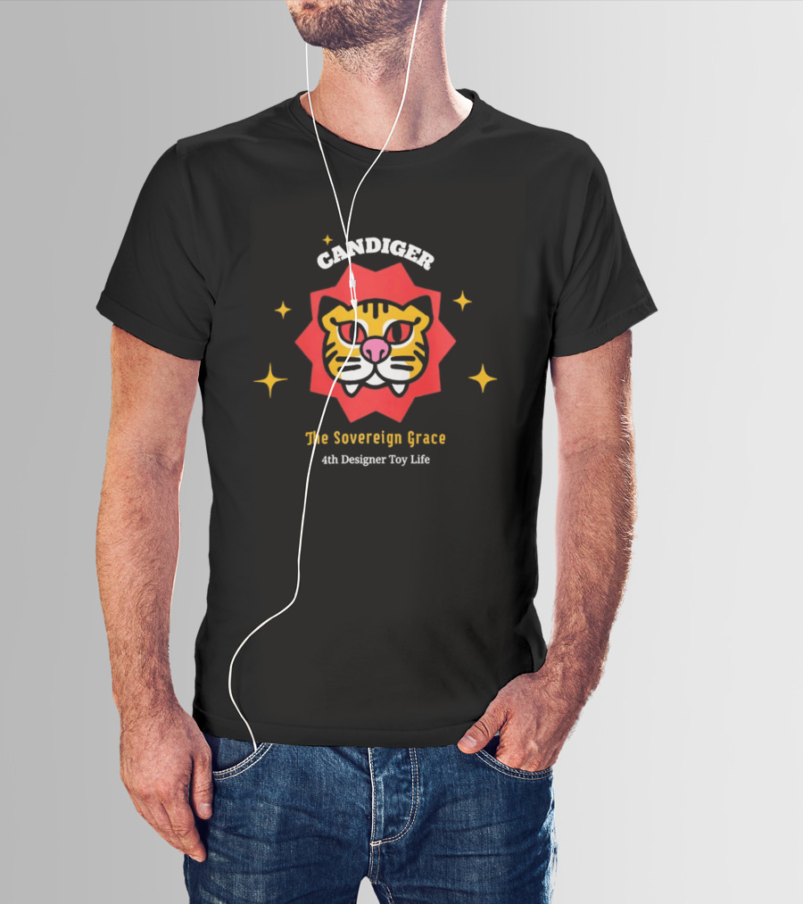 Candiger Sovereign Grace 4th Designer Toy Life Tiger Face T-Shirt