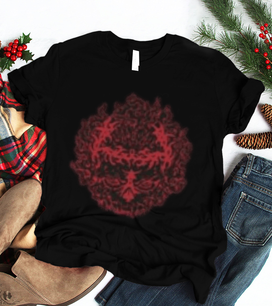 Daze Store Bloodshed Skull Red Floral Skull T-Shirt