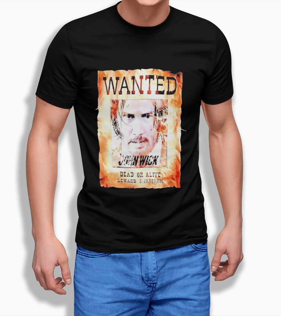 Wanted John Wick Dead Or Alive Reward 10 Million Dollars T-Shirt