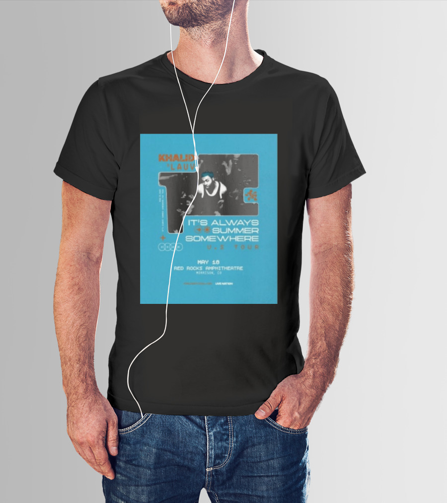 Khalid Lauv It's Always Summer Somewhere US Tour 2026 May 18 Red Rocks Amphitheatre Morrison CO Live Nation T-Shirt