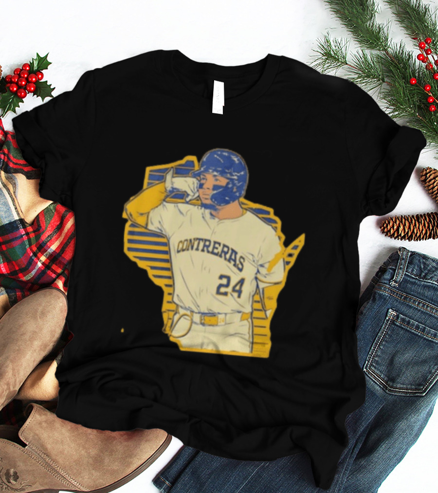William Contreras Number 24 Milwaukee Baseball Player Original T-Shirt