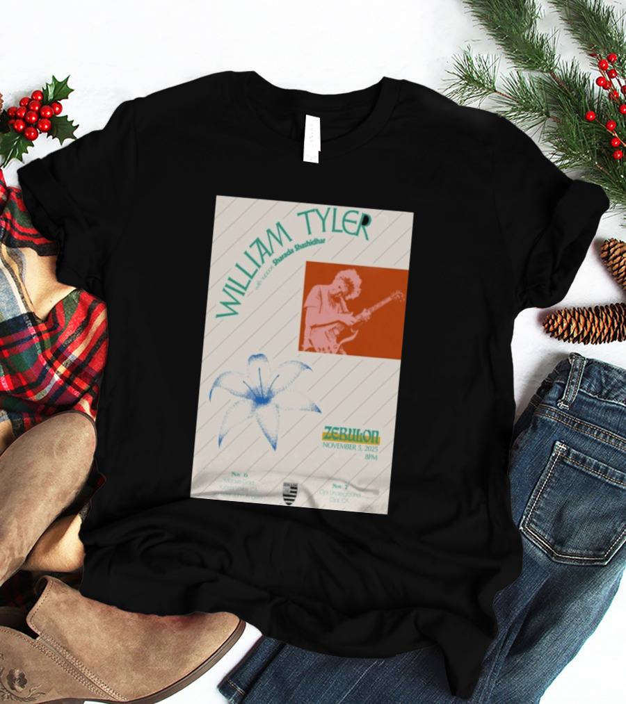 William Tyler Shazhad Shashidhar Zebulon California Concert November 5 6 7 2025 Mohave Gold Ojai Underground T-Shirt