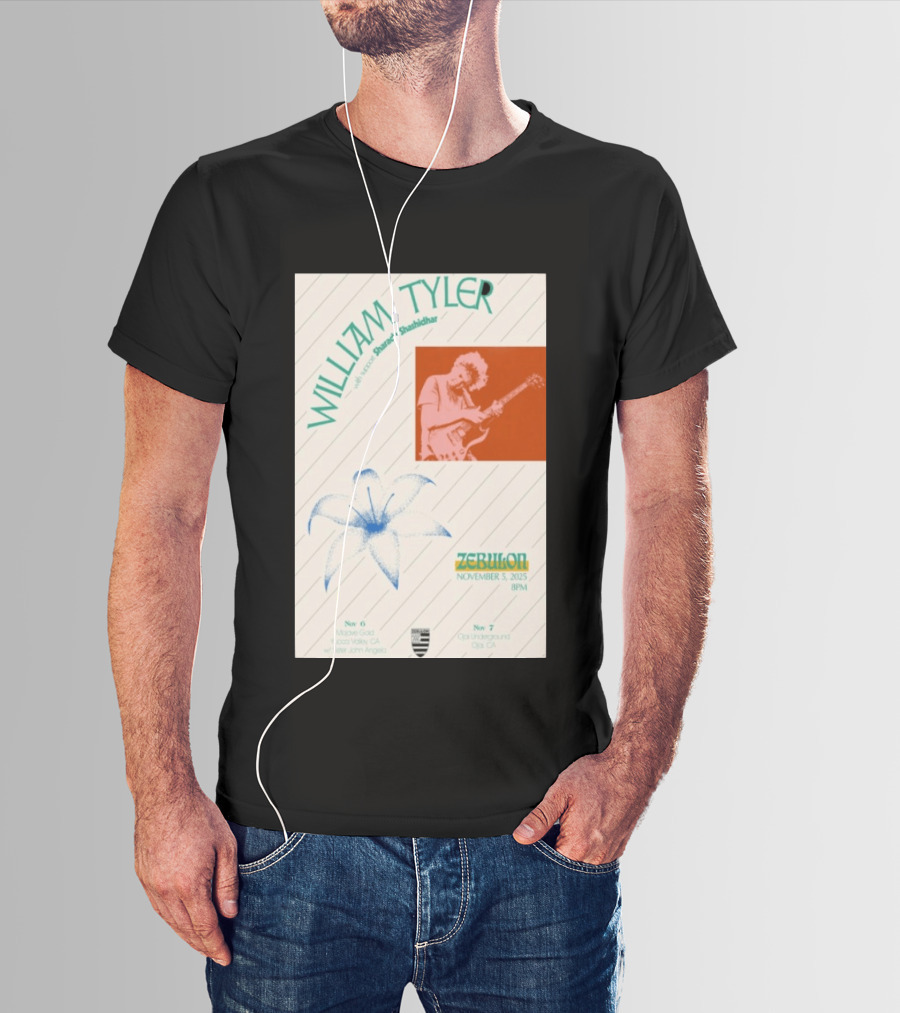 William Tyler Shazhad Shashidhar Zebulon California Concert November 5 6 7 2025 Mohave Gold Ojai Underground T-Shirt
