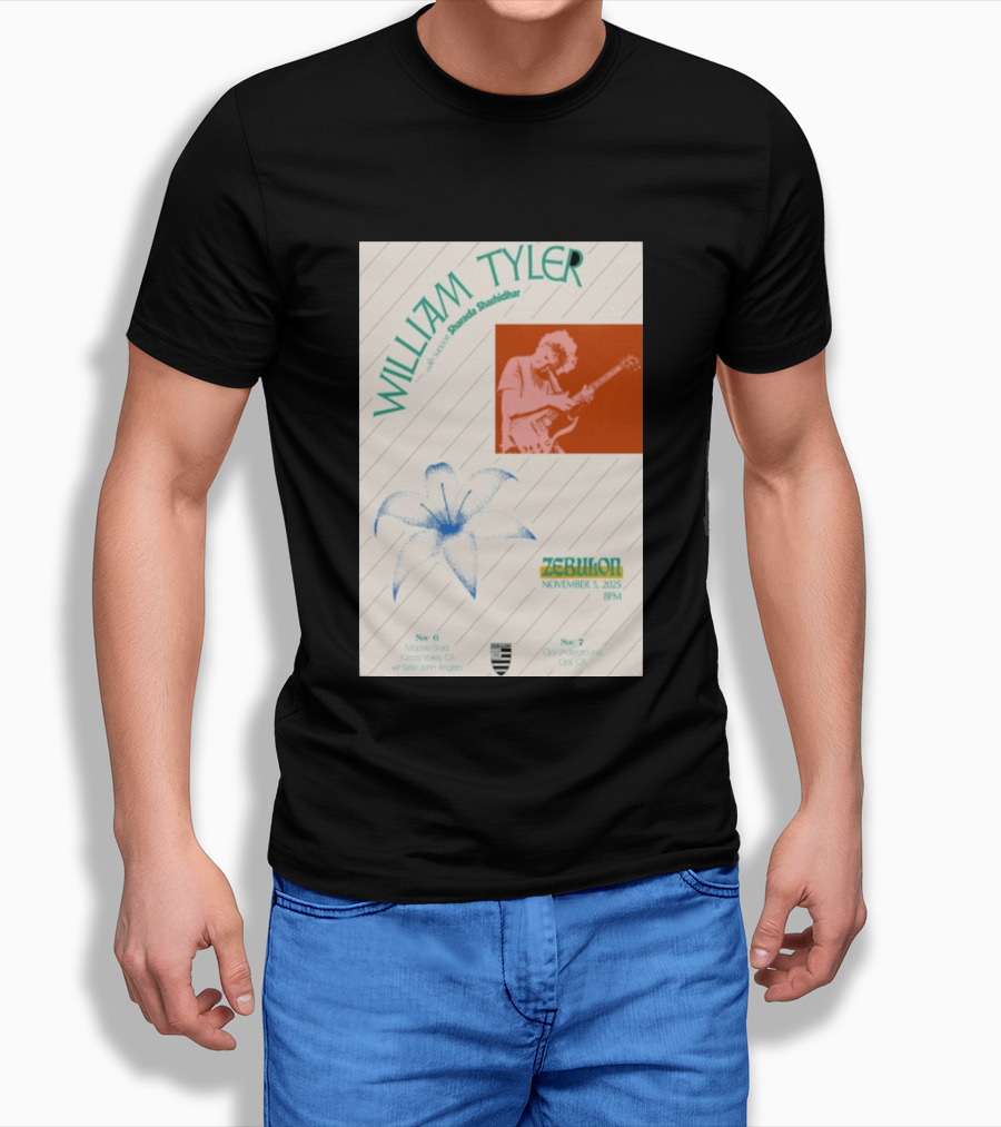 William Tyler Shazhad Shashidhar Zebulon California Concert November 5 6 7 2025 Mohave Gold Ojai Underground T-Shirt
