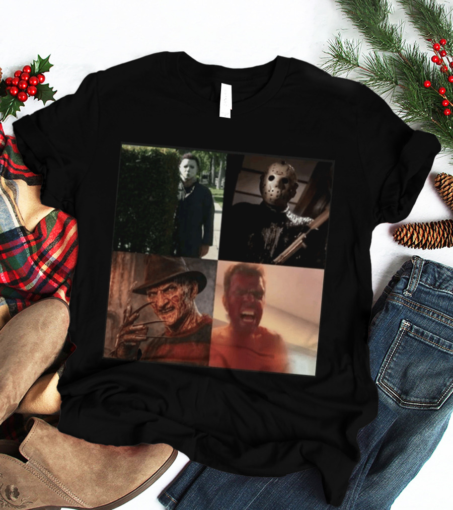 Perez Hilton Icons Horror Movie Legends Freddy Jason Michael Myers T-Shirt