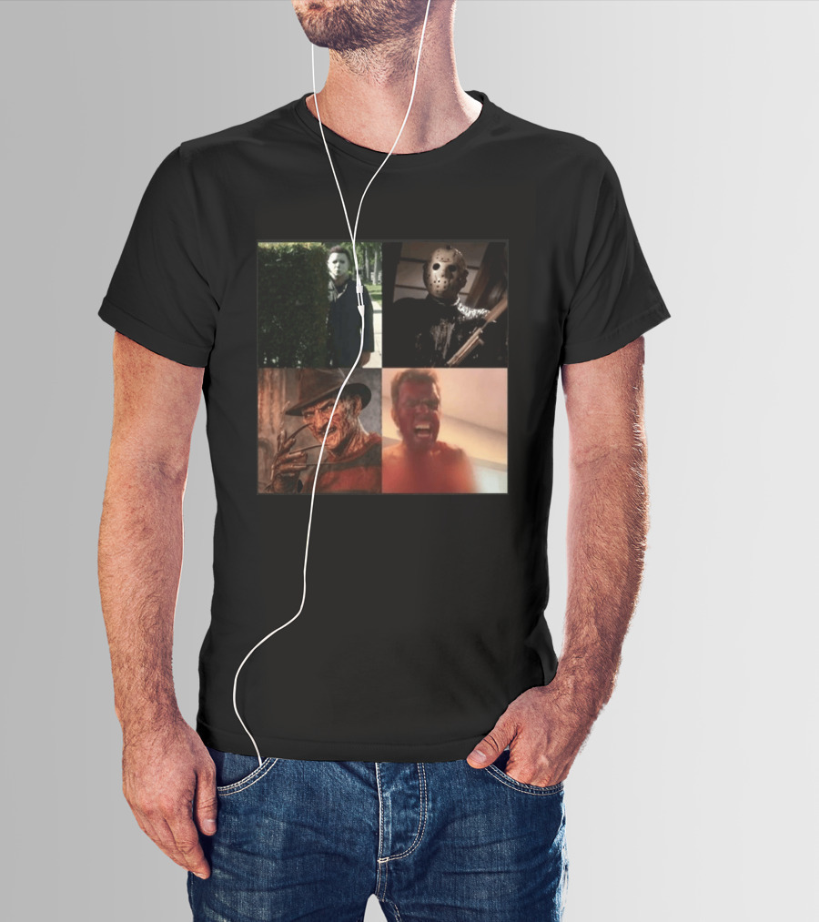 Perez Hilton Icons Horror Movie Legends Freddy Jason Michael Myers T-Shirt