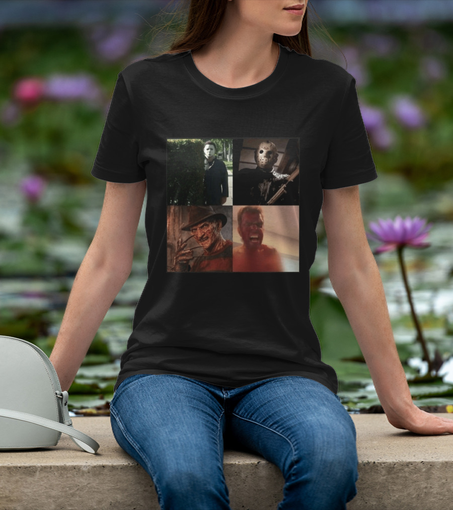 Perez Hilton Icons Horror Movie Legends Freddy Jason Michael Myers T-Shirt