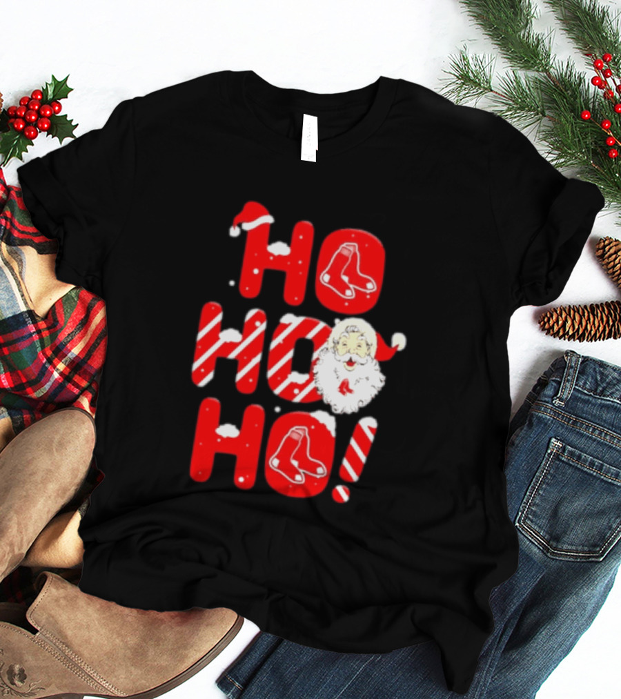 Boston Red Sox Santa Claus Ho Ho Ho Merry Christmas T-Shirt