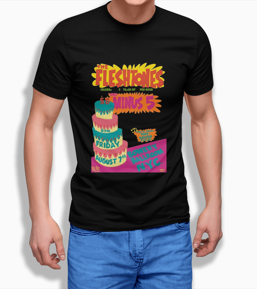 The Fleshtones And The Minus 5 Bowery Ballroom NYC August 7 Todd Gayford Fellers 2026 T-Shirt