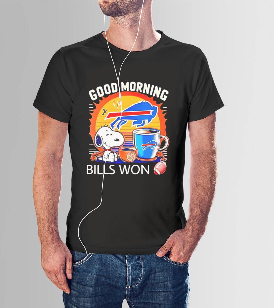 Good Morning Snoopy Buffalo Bills Won Coffee T-Shirt