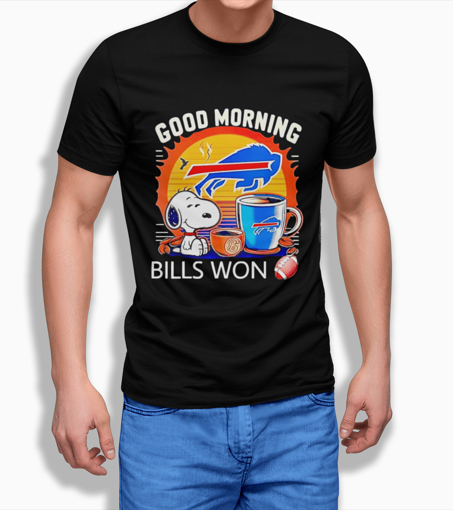 Good Morning Snoopy Buffalo Bills Won Coffee T-Shirt