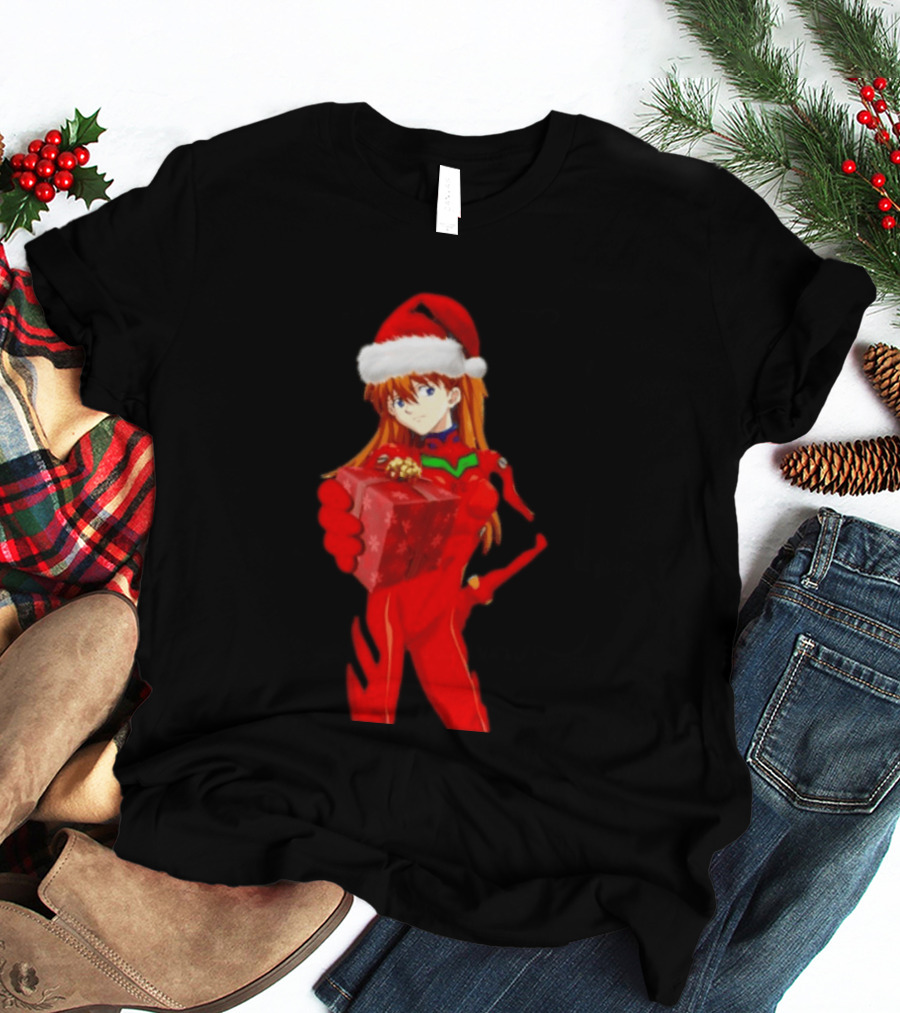 Asuka Christmas Present Neon Genesis Evangelion Anime T-Shirt