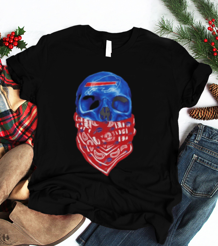 Outlaw Skull Gang Buffalo Bills Bandana Face Covering Trend T-Shirt