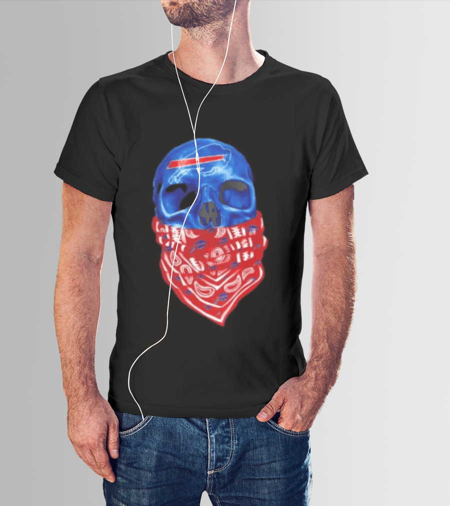 Outlaw Skull Gang Buffalo Bills Bandana Face Covering Trend T-Shirt