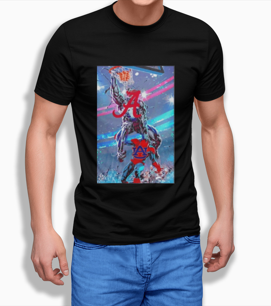 Alabama Crimson Tide Venom Dunking On Auburn Tigers Spider Basketball Rivalry T-Shirt