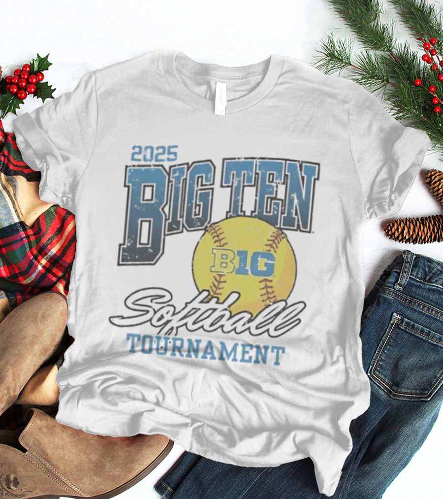 2025 Big Ten Softball Tournament B1G Yellow Softball T-Shirt