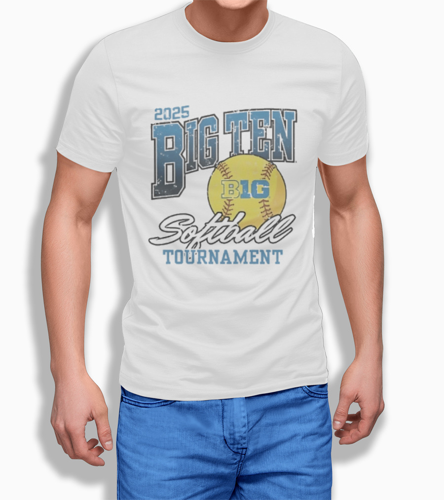 2025 Big Ten Softball Tournament B1G Yellow Softball T-Shirt