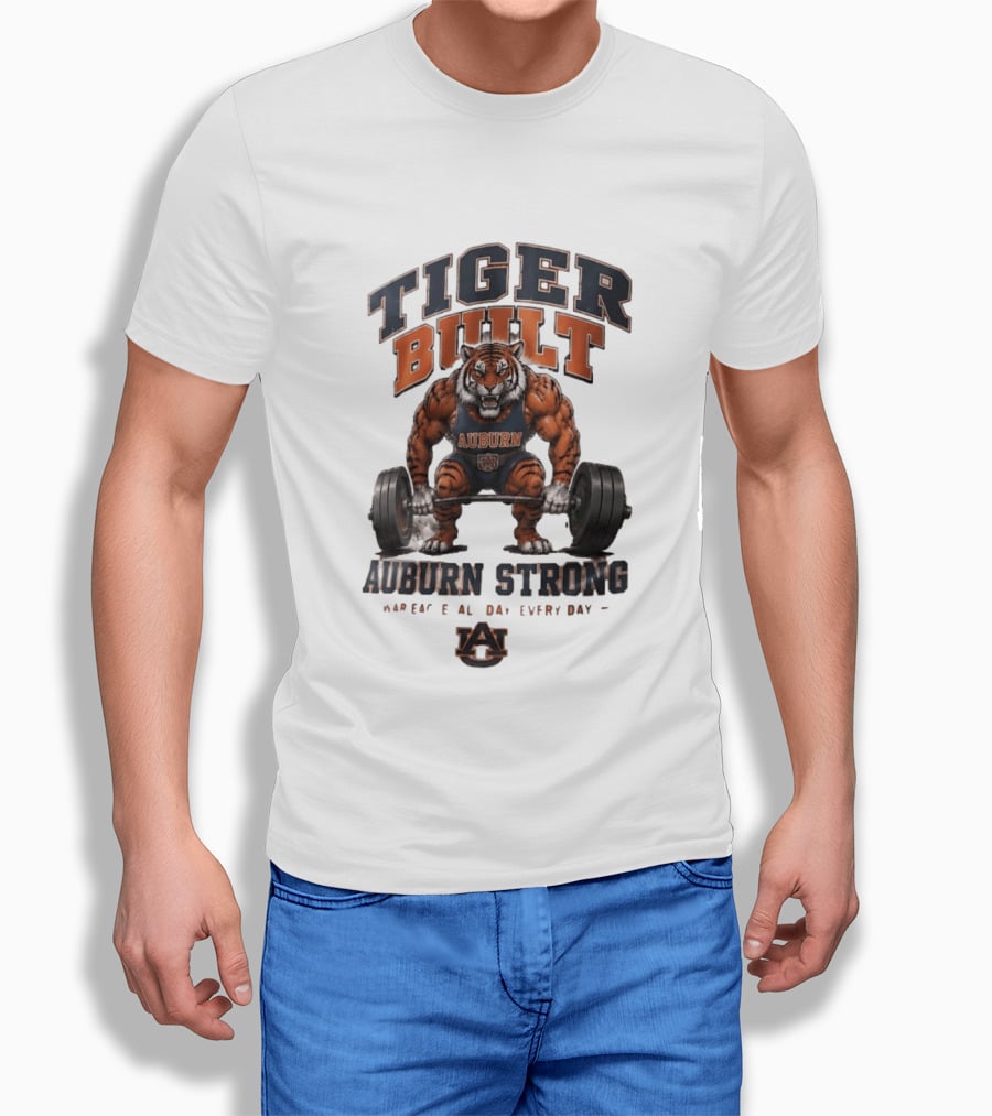 Auburn Tigers Tiger Built Auburn Strong War Eagle Everyday T-Shirt