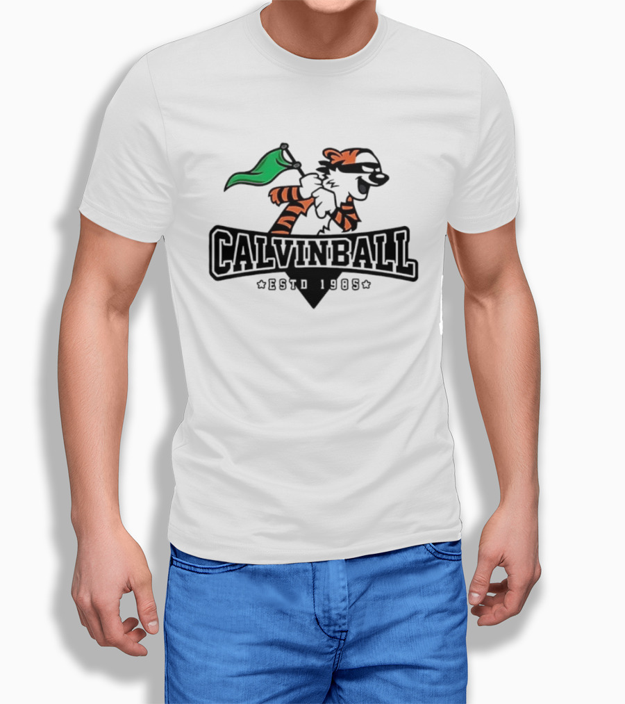 Calvinball Estd 1985 Cartoon Character Playing Sports With Green Flag T-Shirt