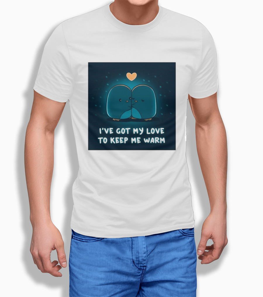I've Got My Love To Keep Me Warm Heartwarming Penguin Cuddle T-Shirt