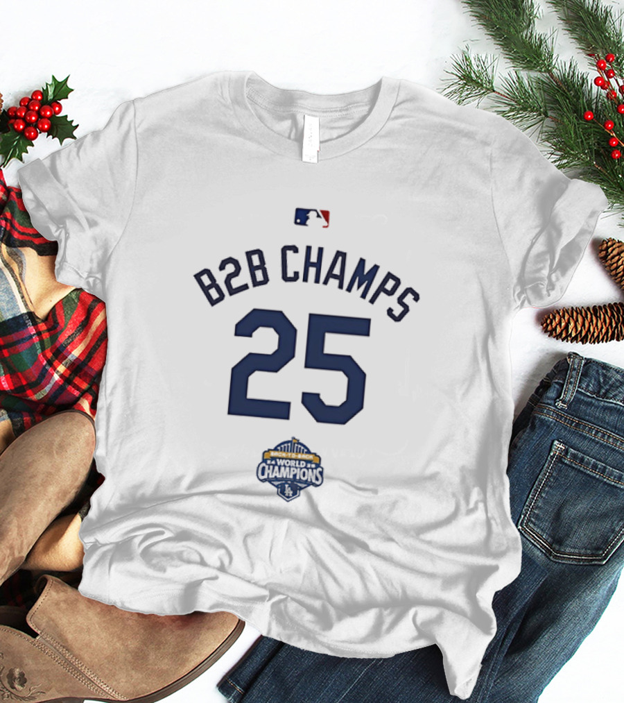 Los Angeles Dodgers B2B Champions 25 Baseball Pride T-Shirt