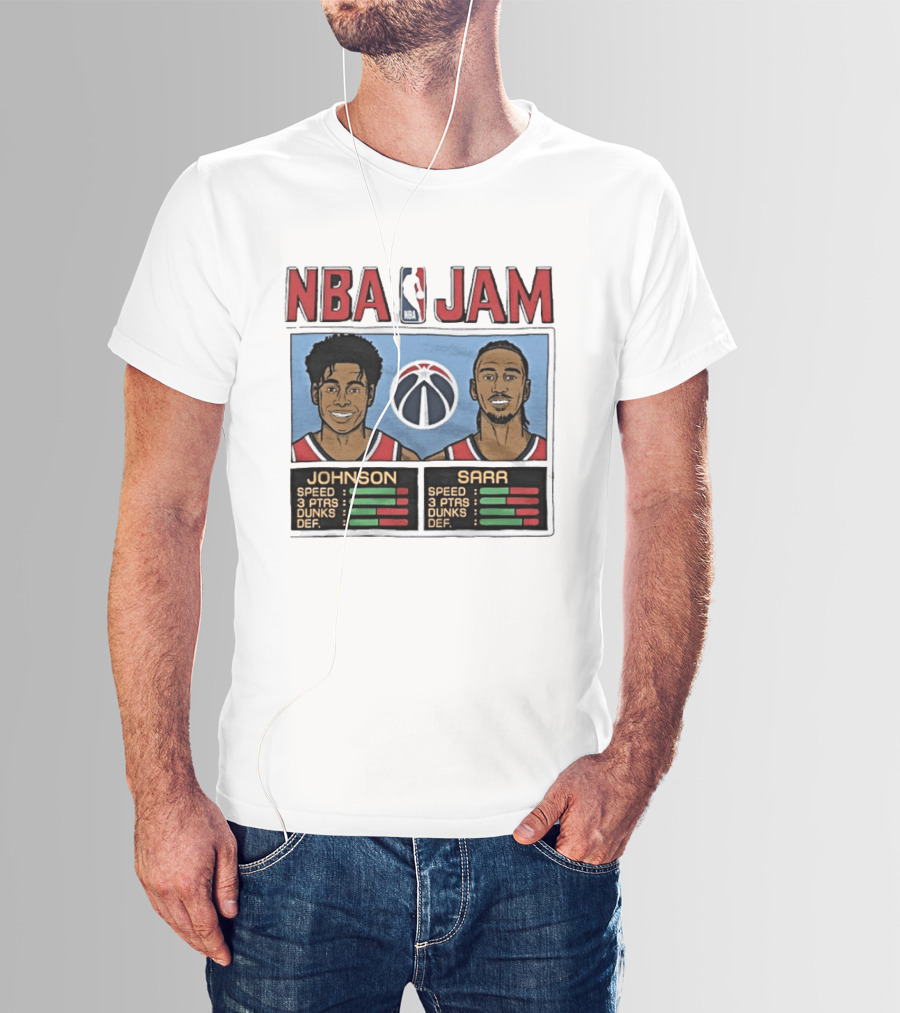 NBA Jam Wizards Johnson Alex Sarr Players Speed Points Dunks Defense T-Shirt