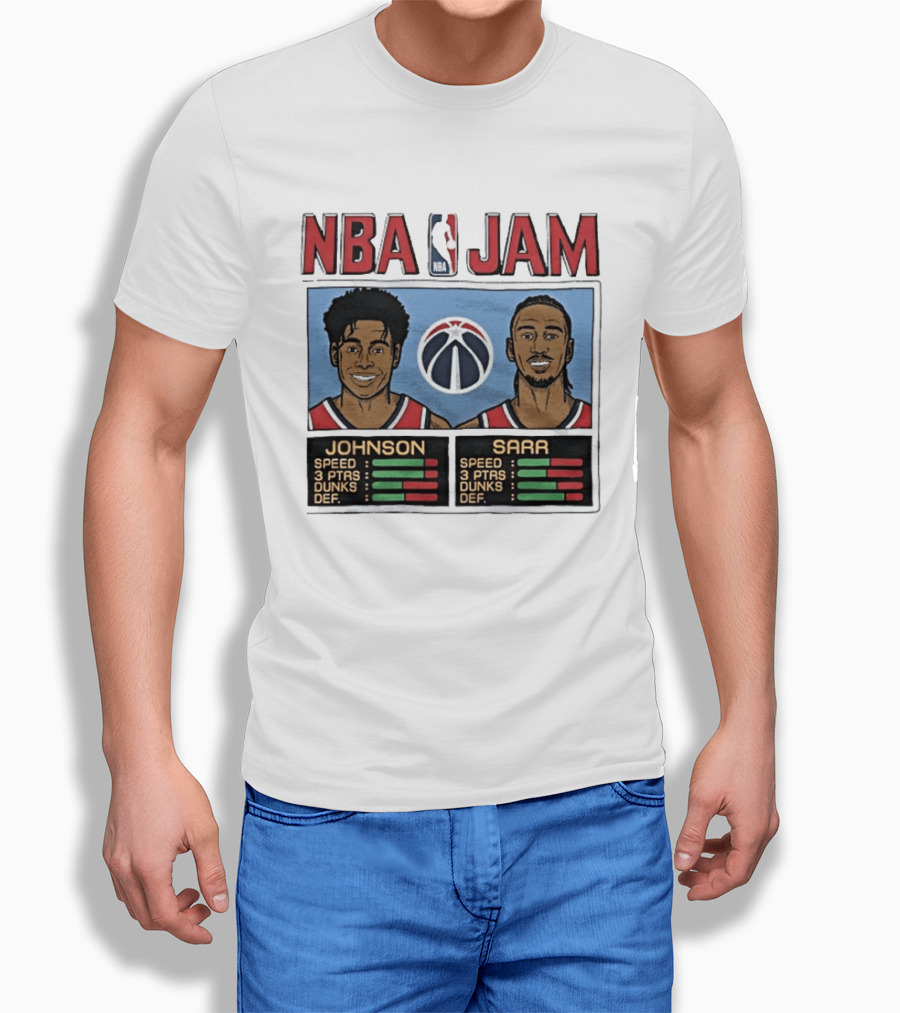 NBA Jam Wizards Johnson Alex Sarr Players Speed Points Dunks Defense T-Shirt