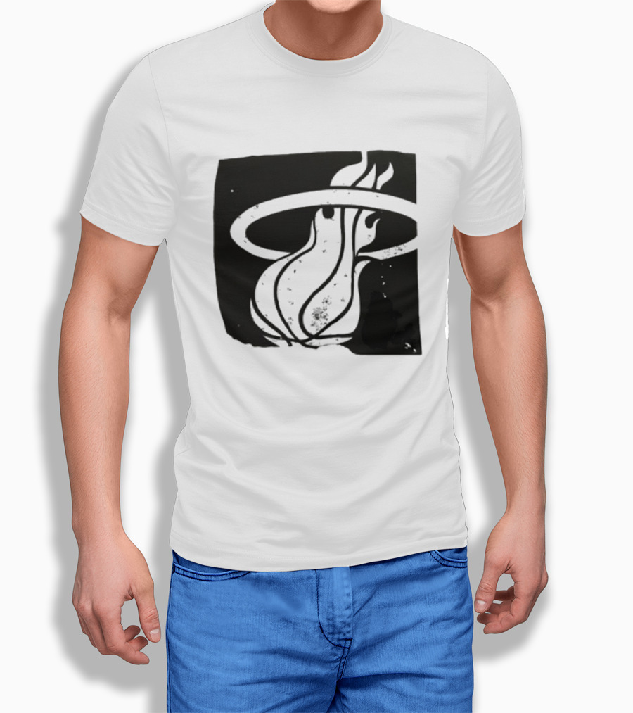 Miami Heat Basketball NBA Iconic Flaming Ball T-Shirt