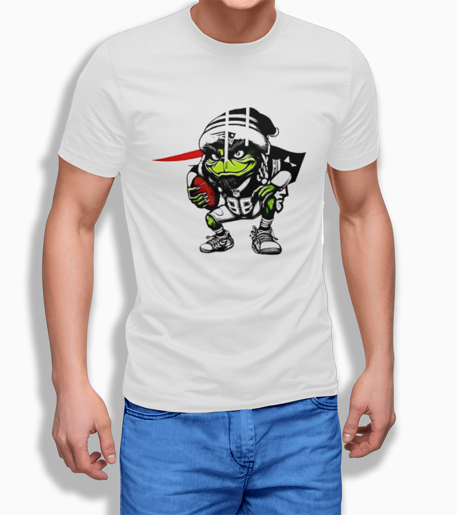 New England Patriots Grinch Christmas Football Collaboration T-Shirt