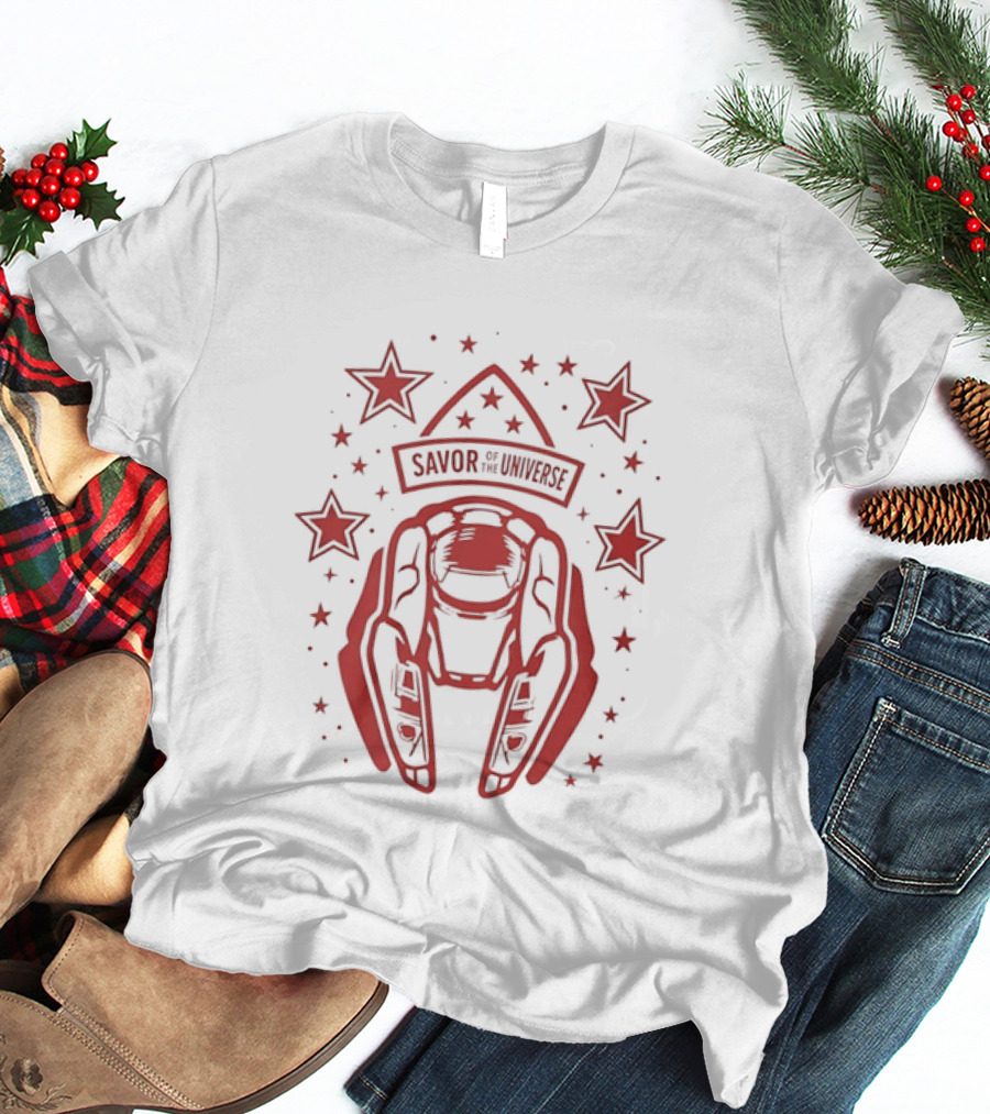 Savor Space Helmet Astronaut Starry Universe Adventure T-Shirt