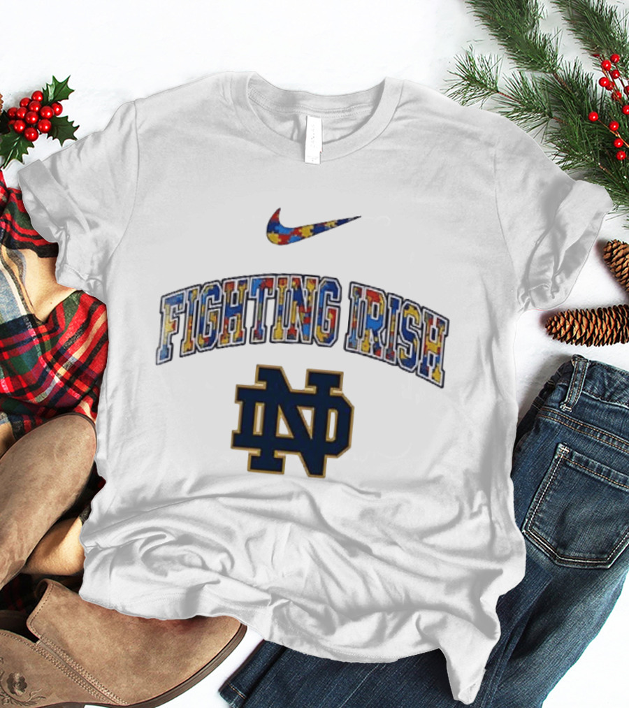 Notre Dame Fighting Irish Nike Autism Awareness Puzzle T-Shirt