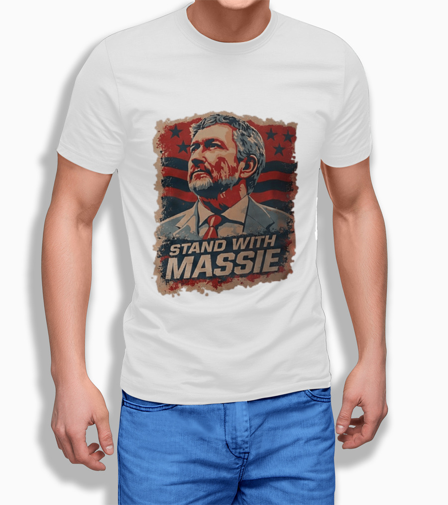 Stand With Massie Patriotic Political Artwork With Stars And Stripes T-Shirt