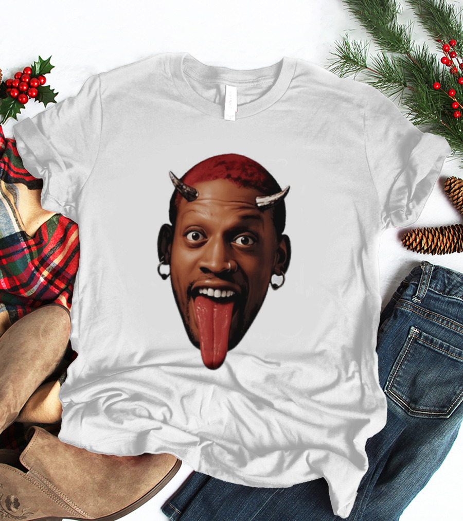 Dennis Rodman Big Face Devil Horns Chicago Bulls T-Shirt