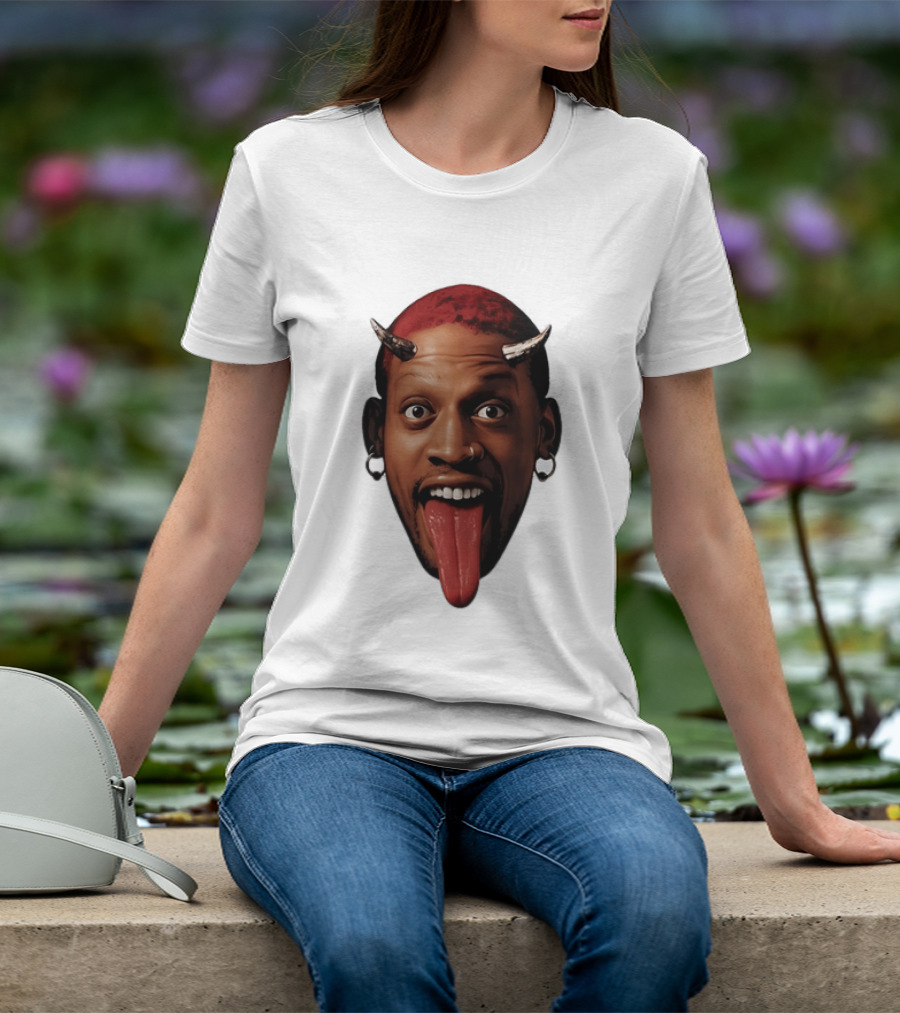 Dennis Rodman Big Face Devil Horns Chicago Bulls T-Shirt