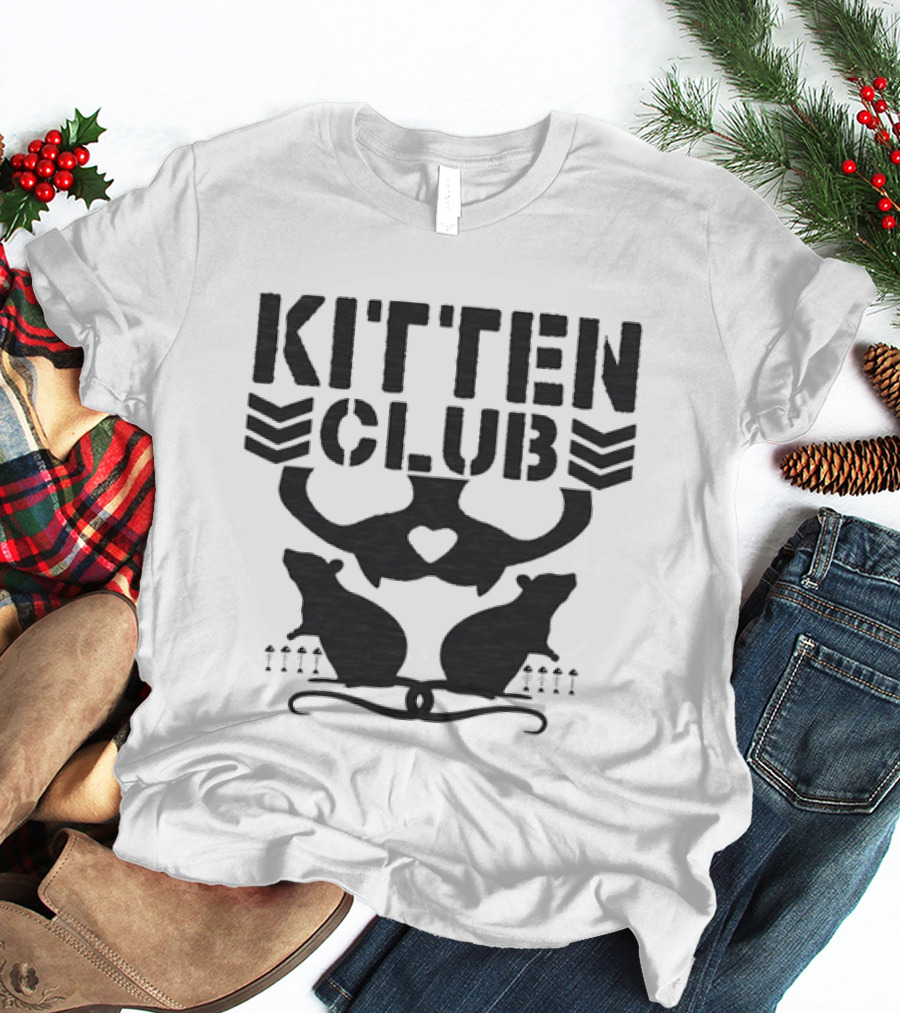 Kitten Club Distressed Pet Lover Cats With Heart T-Shirt