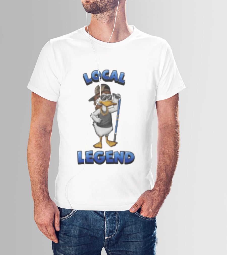 Duck Local Legend Hockey Player In Sunglasses And Cap T-Shirt