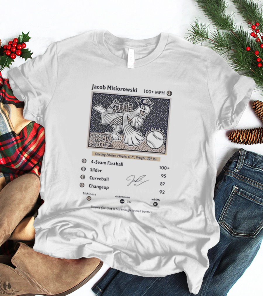 Jacob Misiorowski Milwaukee Brewers Baseball The Miz Gotta K Em All Pokémon Card Style 2026 T-Shirt