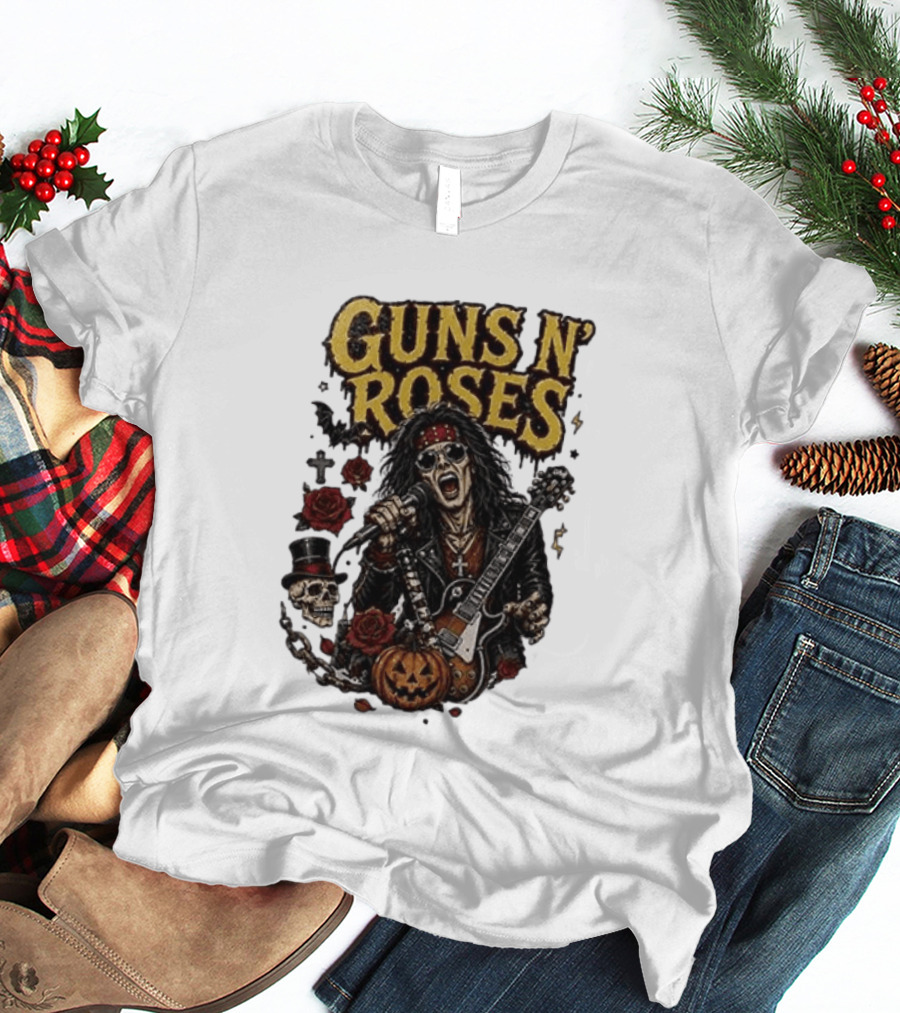 Guns N' Roses I'm A GNR Ghoul Appetite For Fright Halloween Rocks With Skulls And Pumpkins T-Shirt