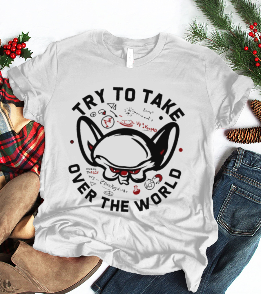 Try To Take Over The World Brain Cartoon T-Shirt