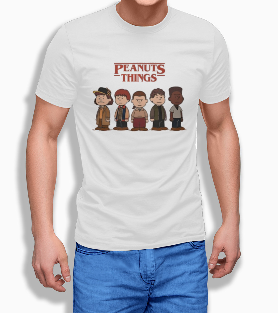 Peanuts Things Cartoon Characters Mashup Stranger 80s T-Shirt