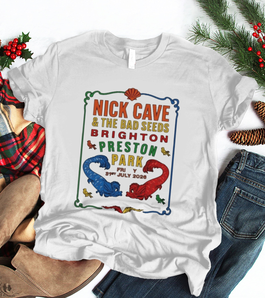 Nick Cave & The Bad Seeds Brighton Preston Park 31 July 2026 Colorful Dragons T-Shirt