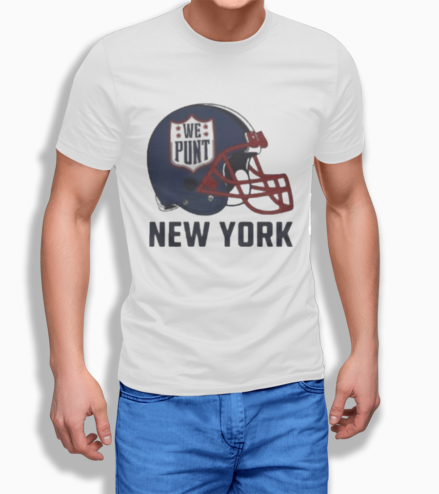 New York Giants Helmet We Punt Football Sports Fan T-Shirt