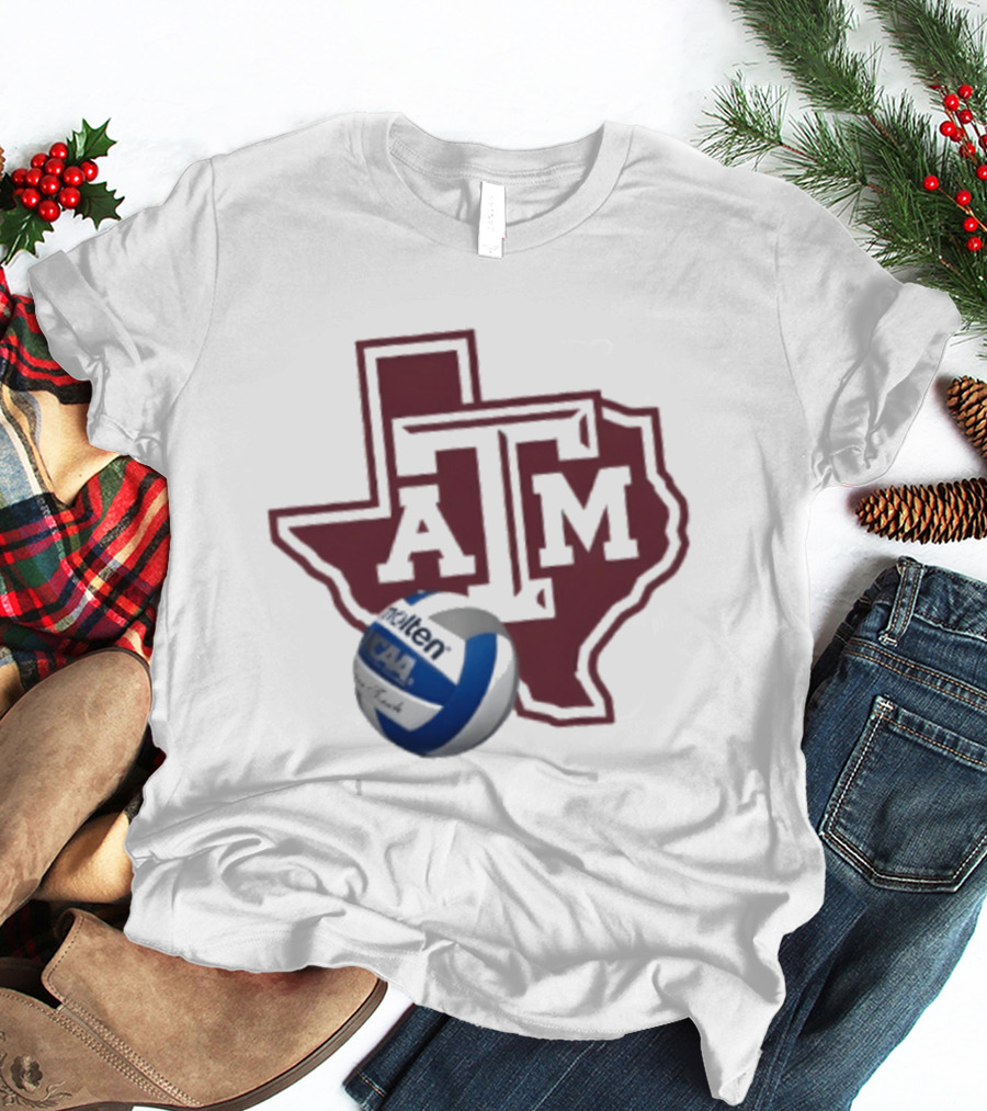Texas A&M Aggies Volleyball Molten NCAA Map Team Spirit T-Shirt