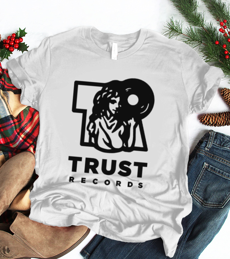 Trust Records Vinyl Spinning Woman T-Shirt
