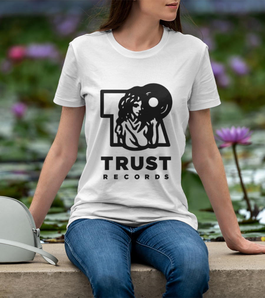 Trust Records Vinyl Spinning Woman T-Shirt