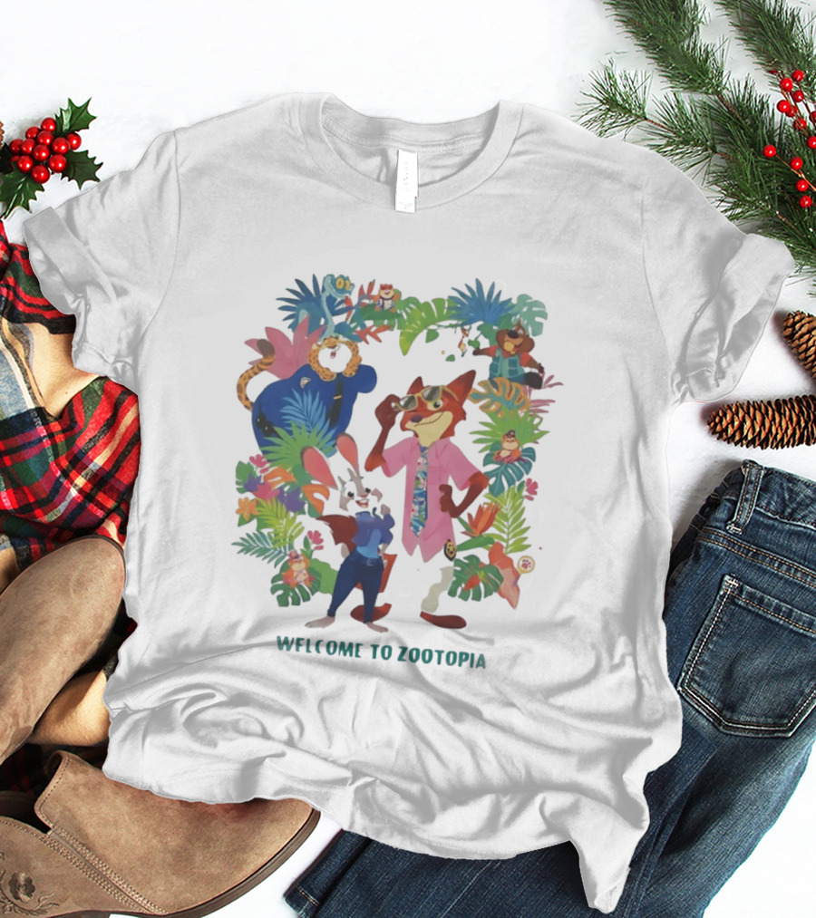 Welcome To Zootopia Enjoy Our Pawpsicle Jungle Adventure Characters T-Shirt
